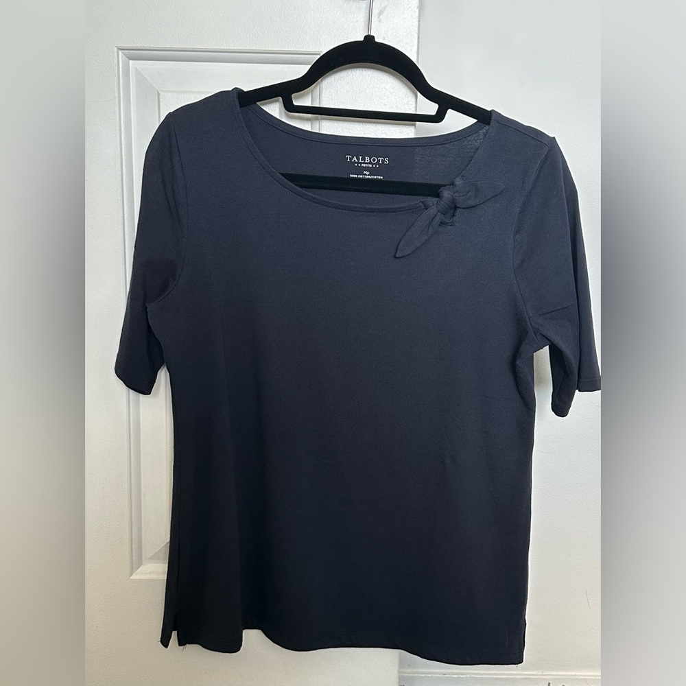 Talbot’s Women’s Medium Petite Blue Cotton Blouse